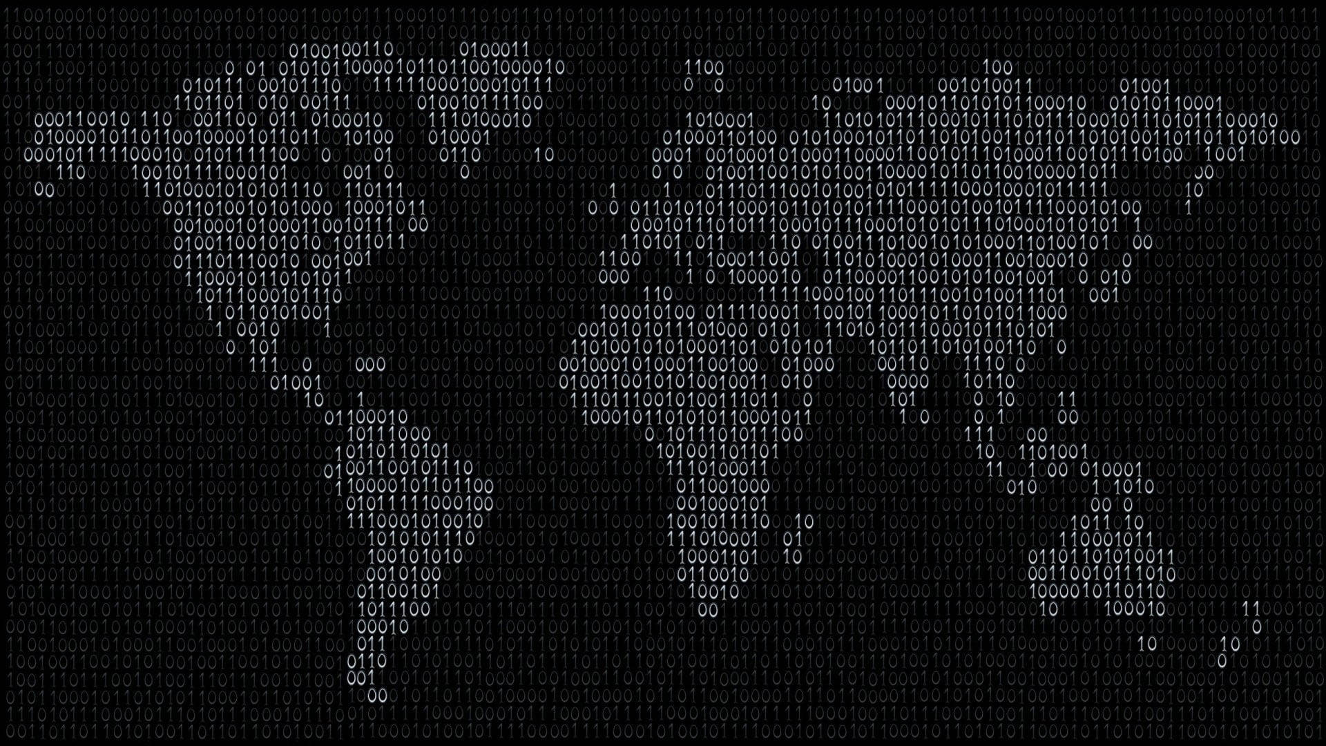 High Resolution World Map Digit Mosaic Wallpaper