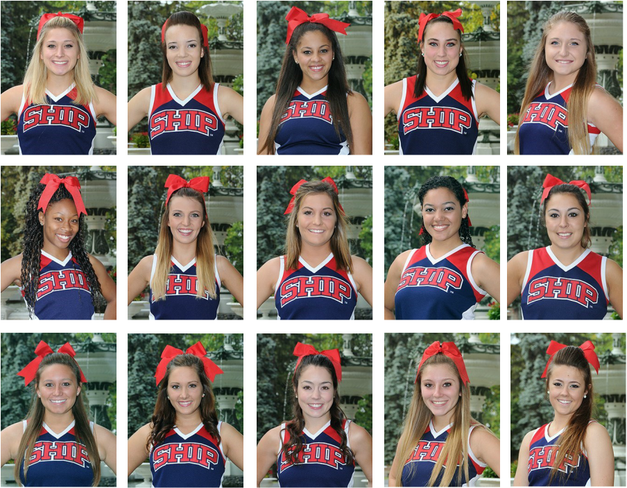 High School Cheerleading Team Portraits PNG