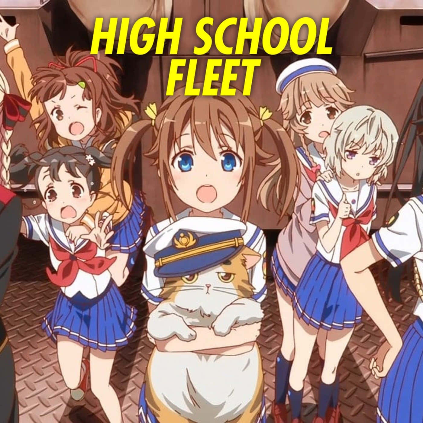 High School Fleet Anime Personages Achtergrond