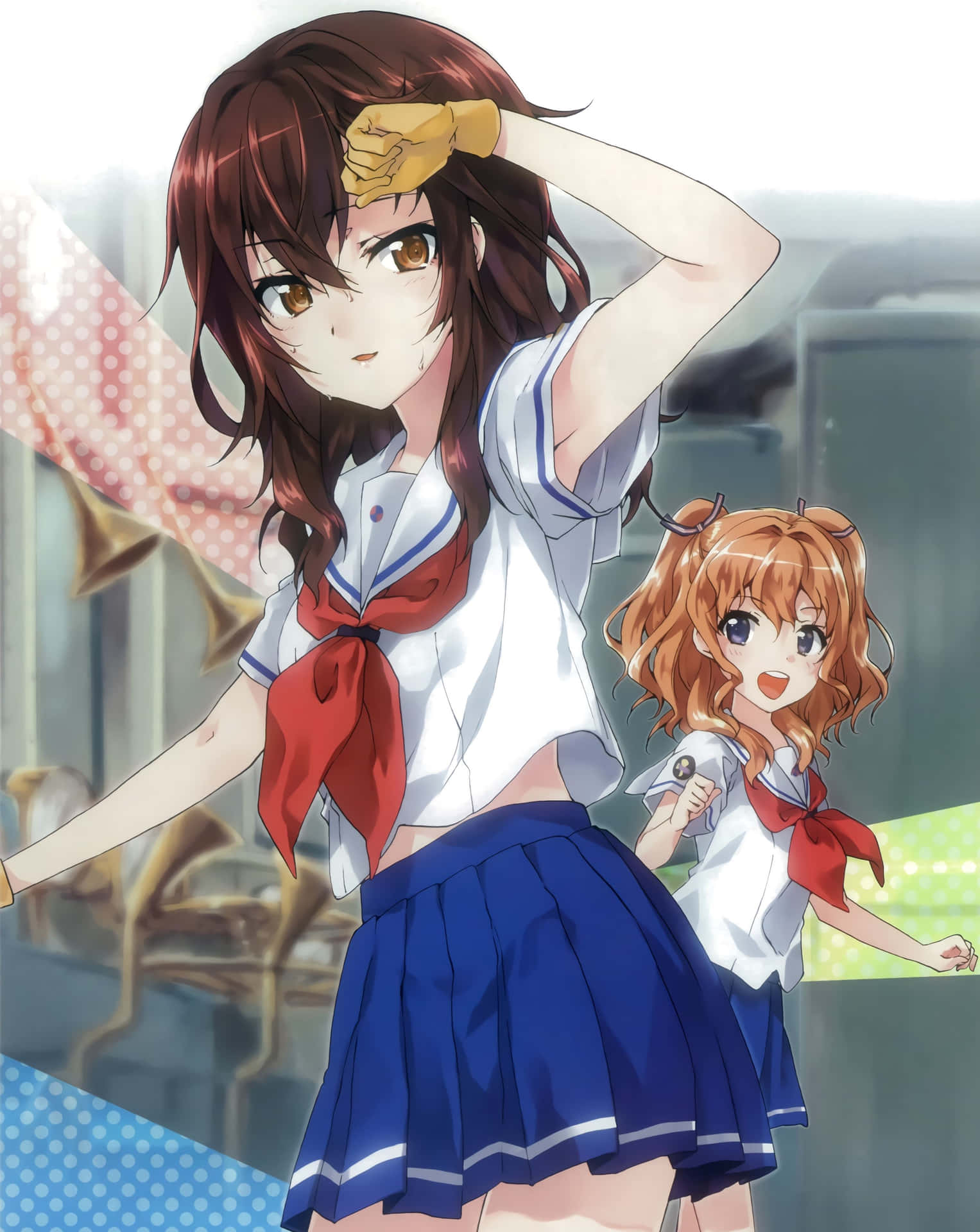 High School Fleet Anime Characters Saluting Wallpaper