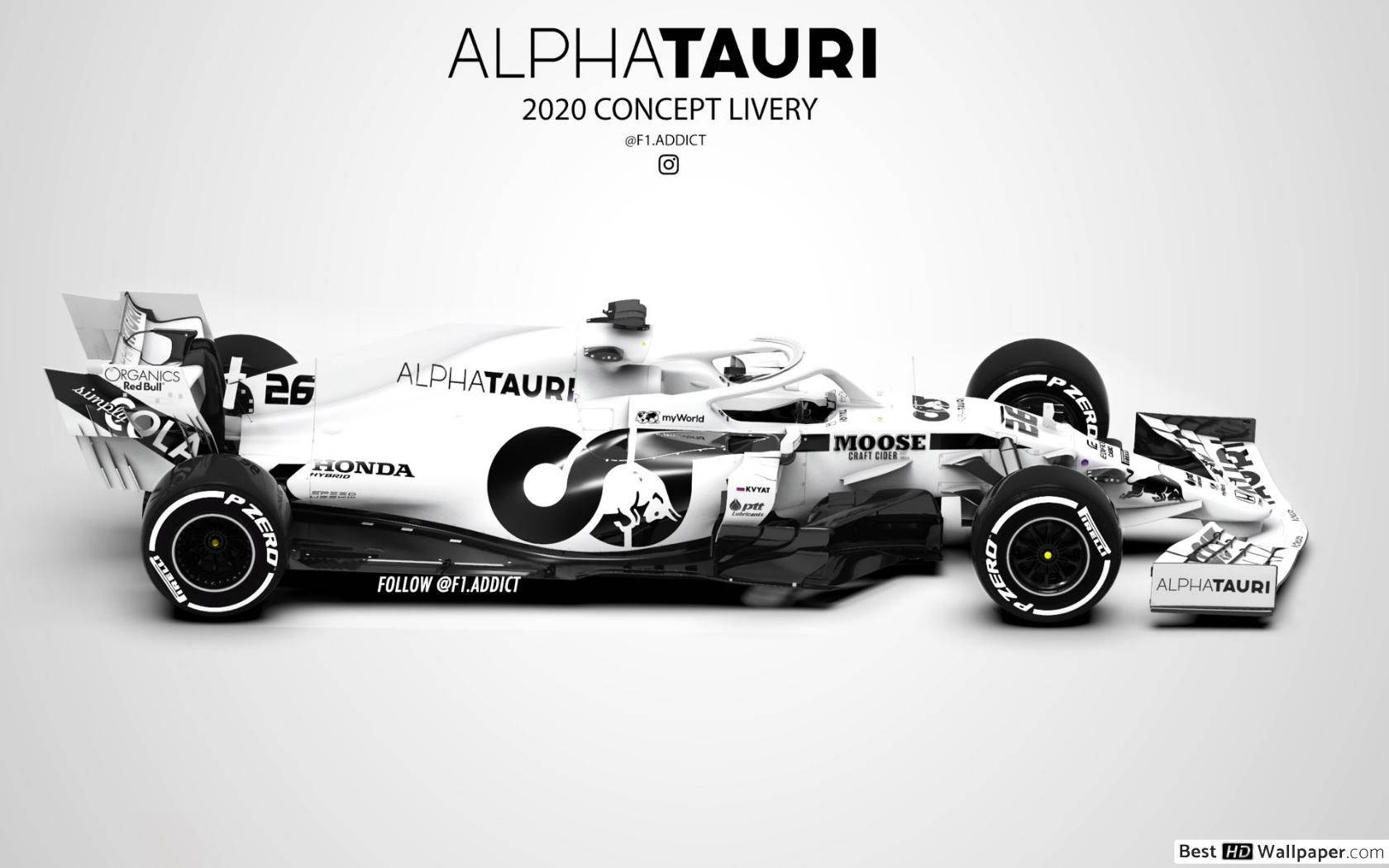High-speed Alphatauri Racing Car In Action Wallpaper
