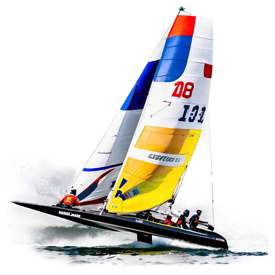 High-speed Sailboat Racing Png 05242024 PNG