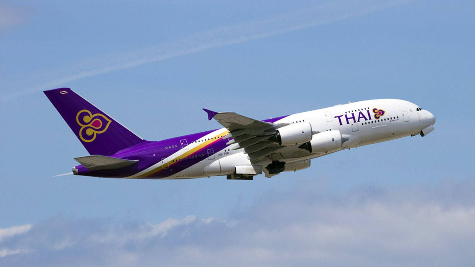 Aereoad Alta Velocità Thai Airways Sfondo
