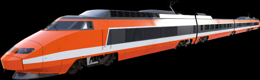 High Speed Train Orangeand White PNG