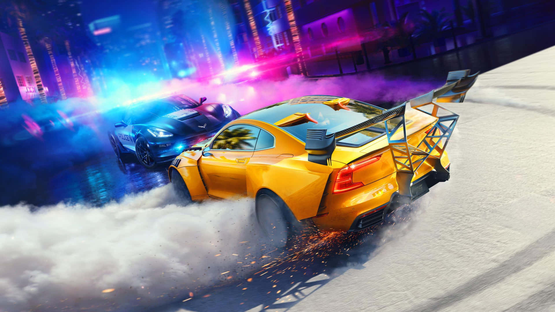 High Speed Urban Racing Scene Wallpaper