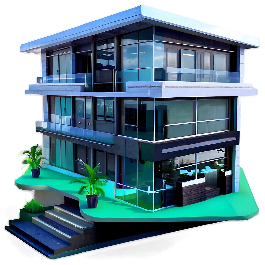 High-tech House Concept Png Dsd89 PNG