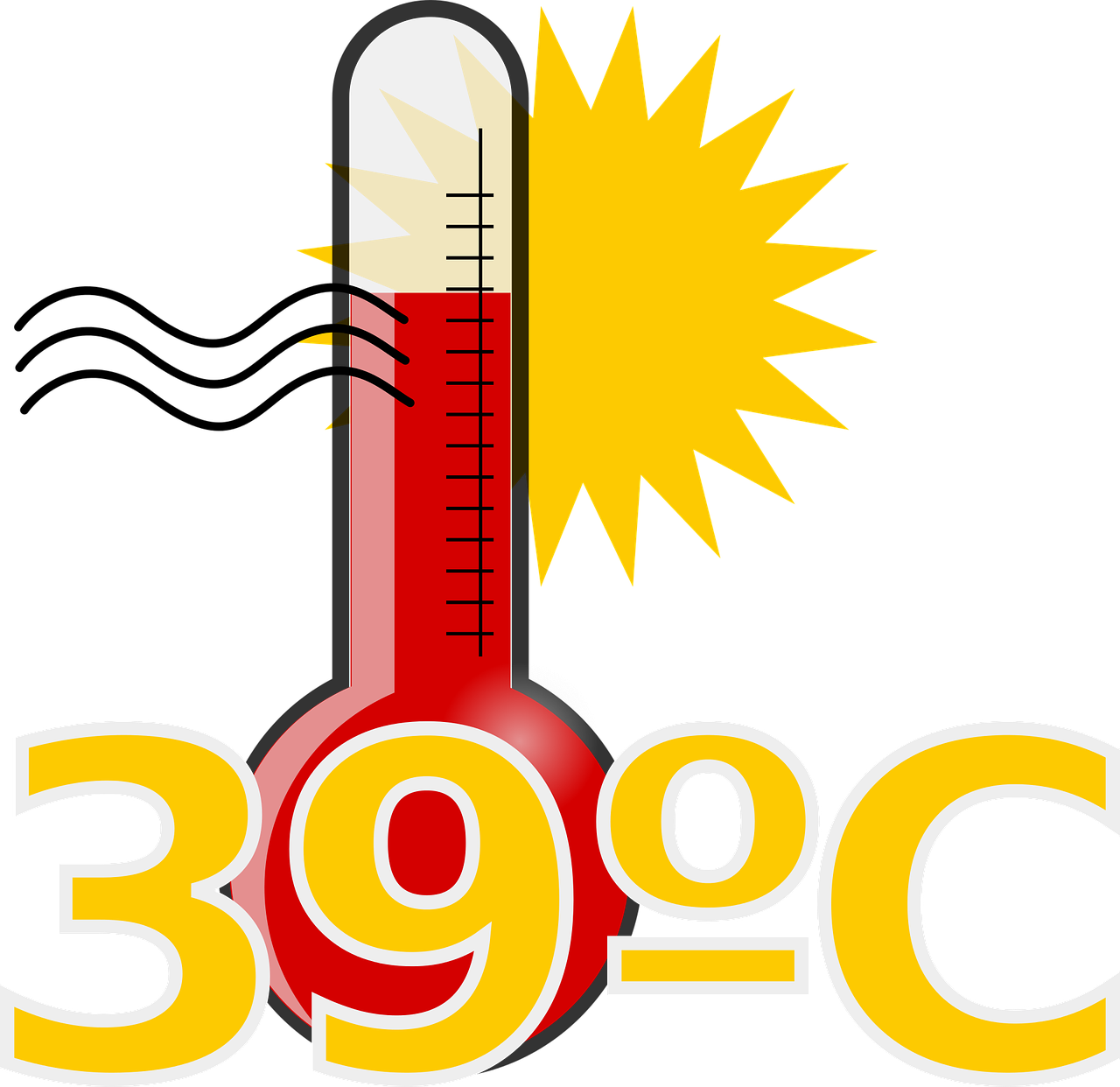 High Temperature Thermometer Illustration PNG