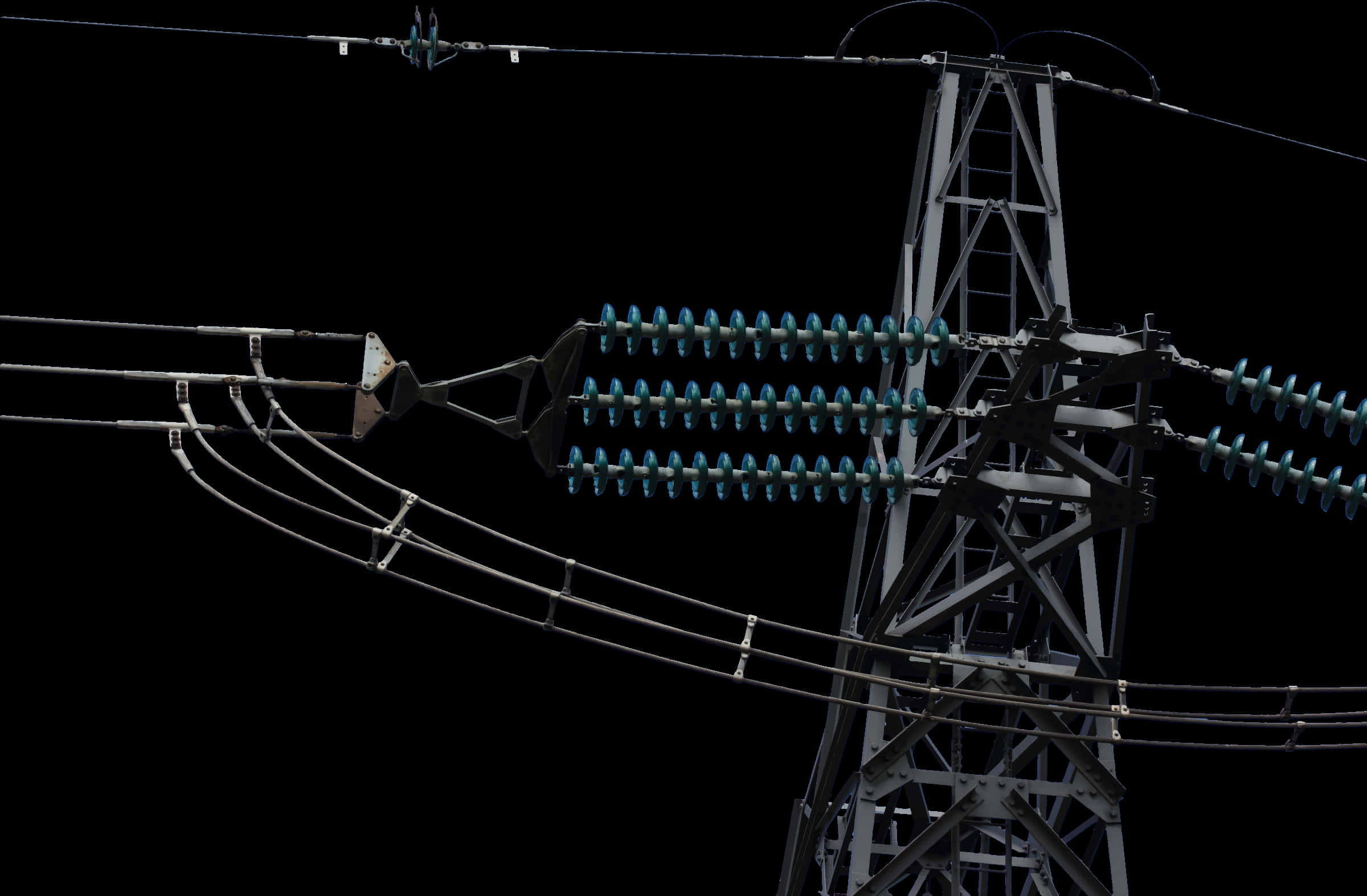 High Voltage Power Linesand Tower PNG