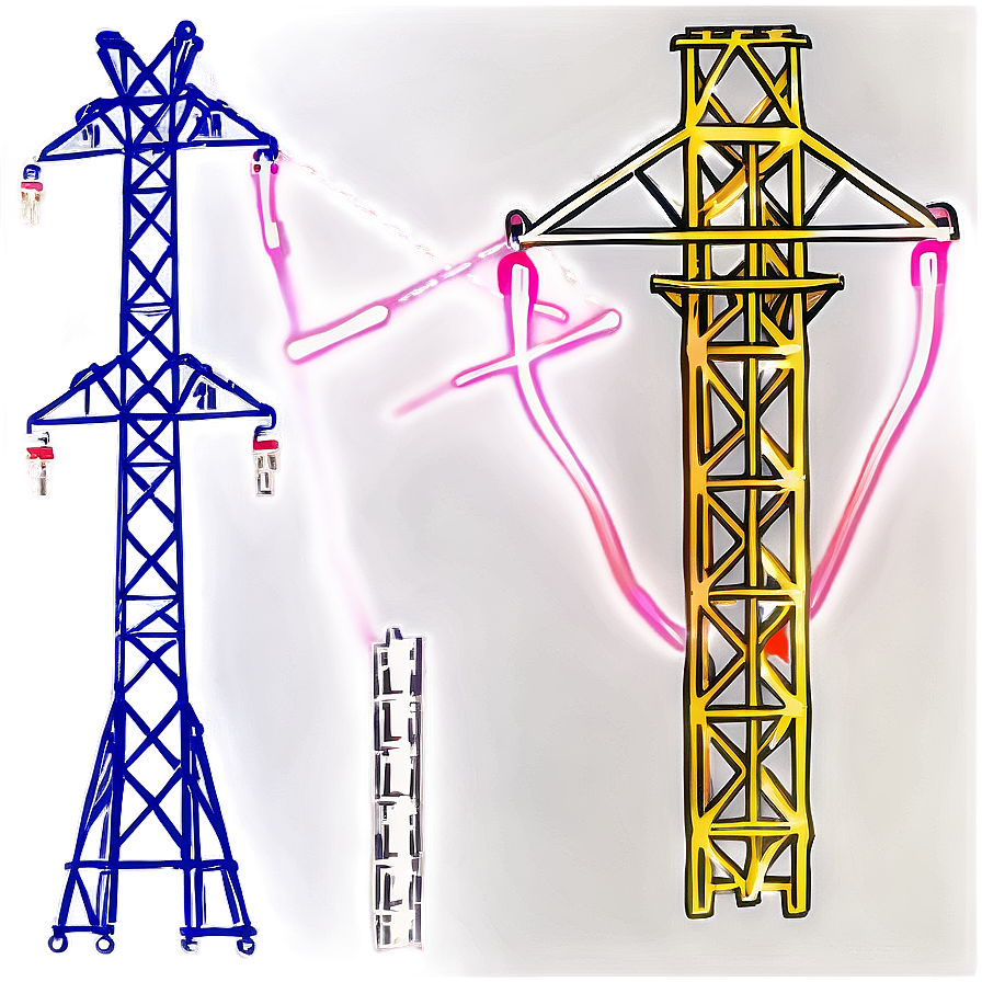 High Voltage Utility Pole Png 06262024 PNG
