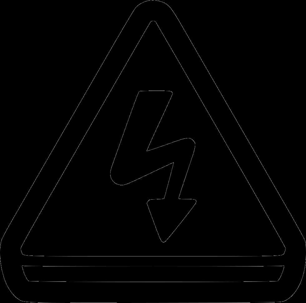 High Voltage Warning Sign Outline PNG