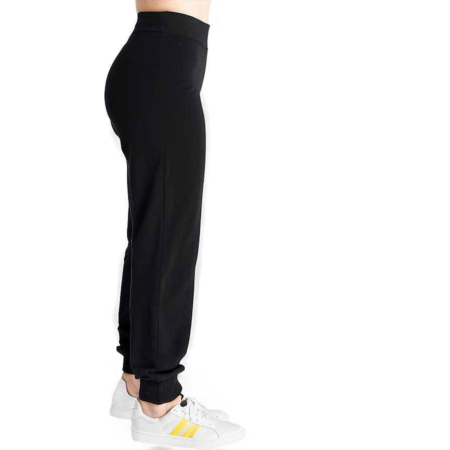 High Waist Black Sweatpants Png 06132024 PNG