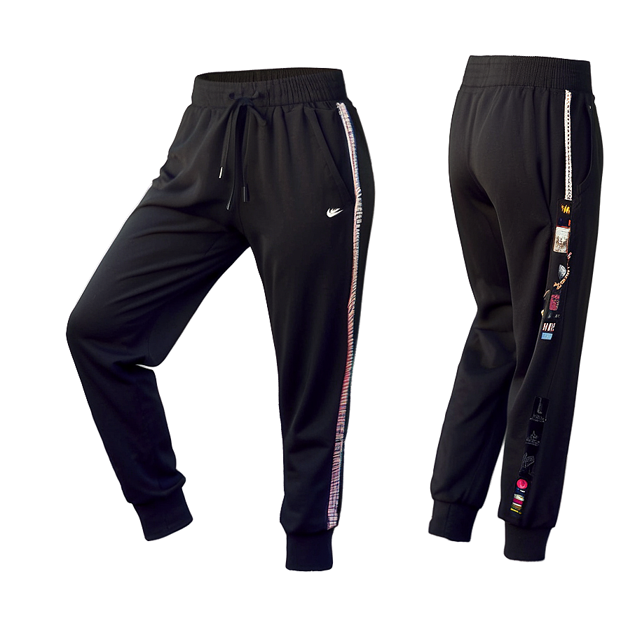 High Waist Black Sweatpants Png Oex80 PNG