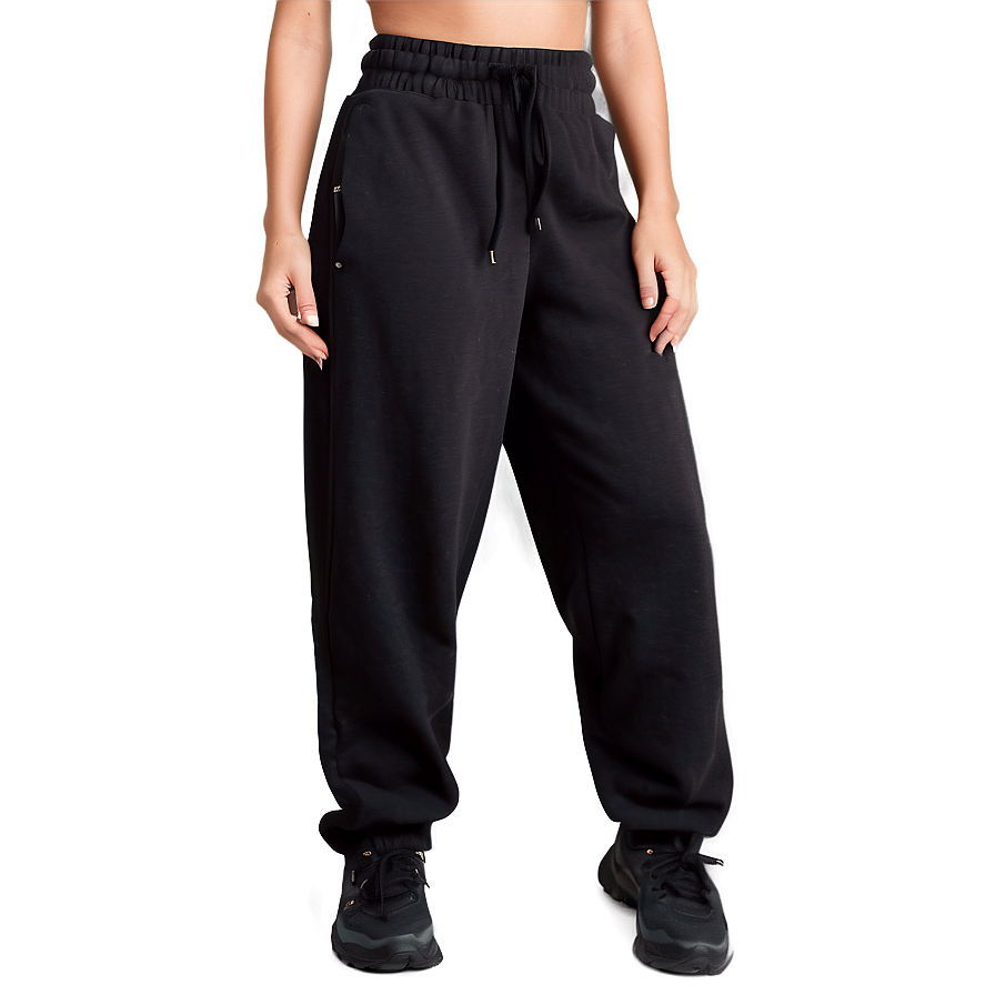 High Waist Black Sweatpants Png Qwi12 PNG