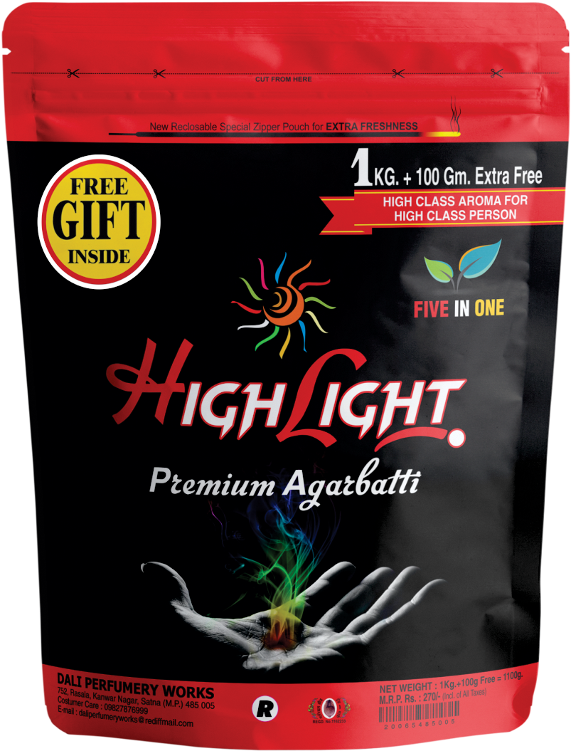 Highlight Premium Agarbatti Packaging PNG