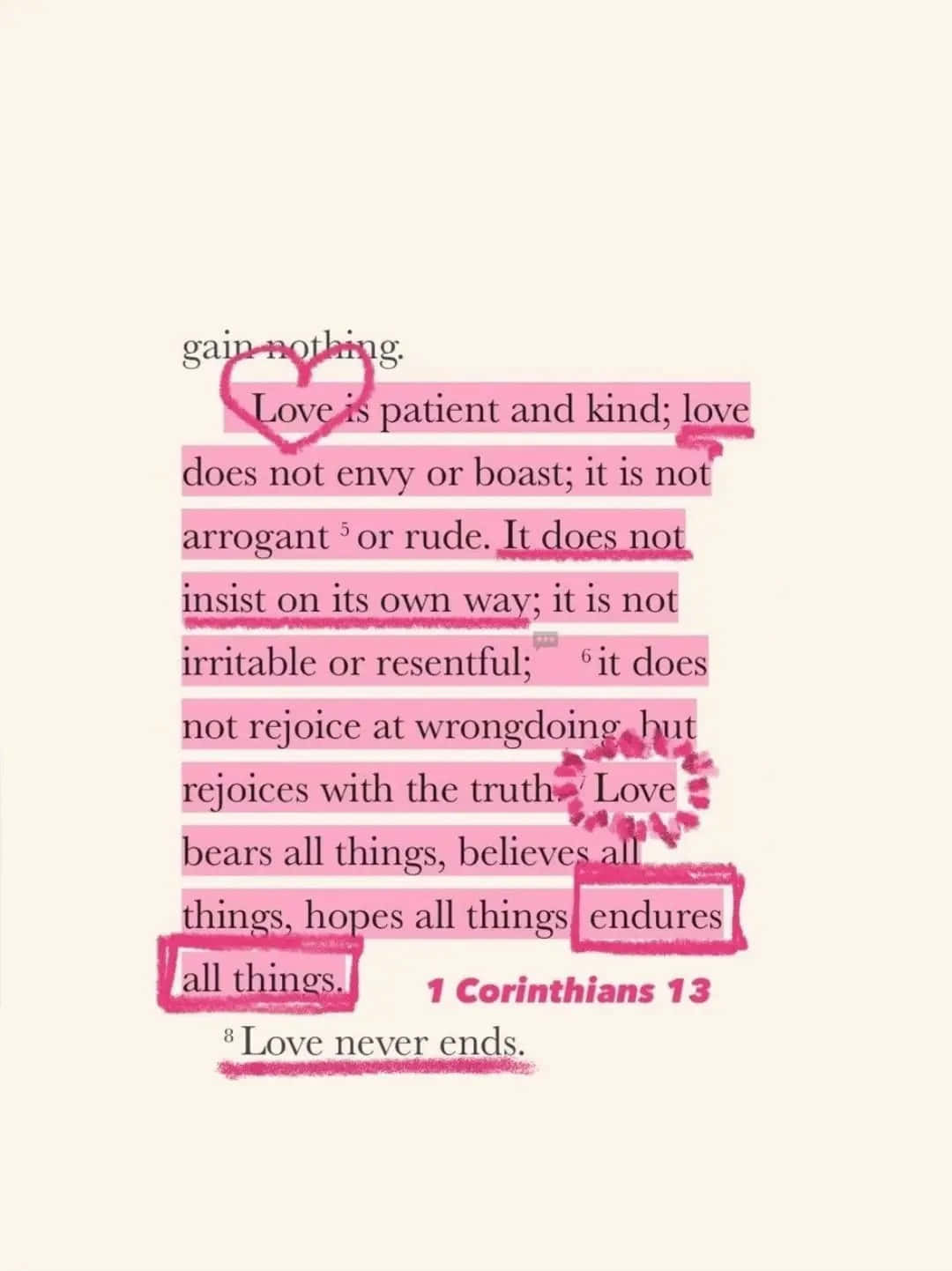 Highlighted Bible Passage1 Corinthians13 Wallpaper