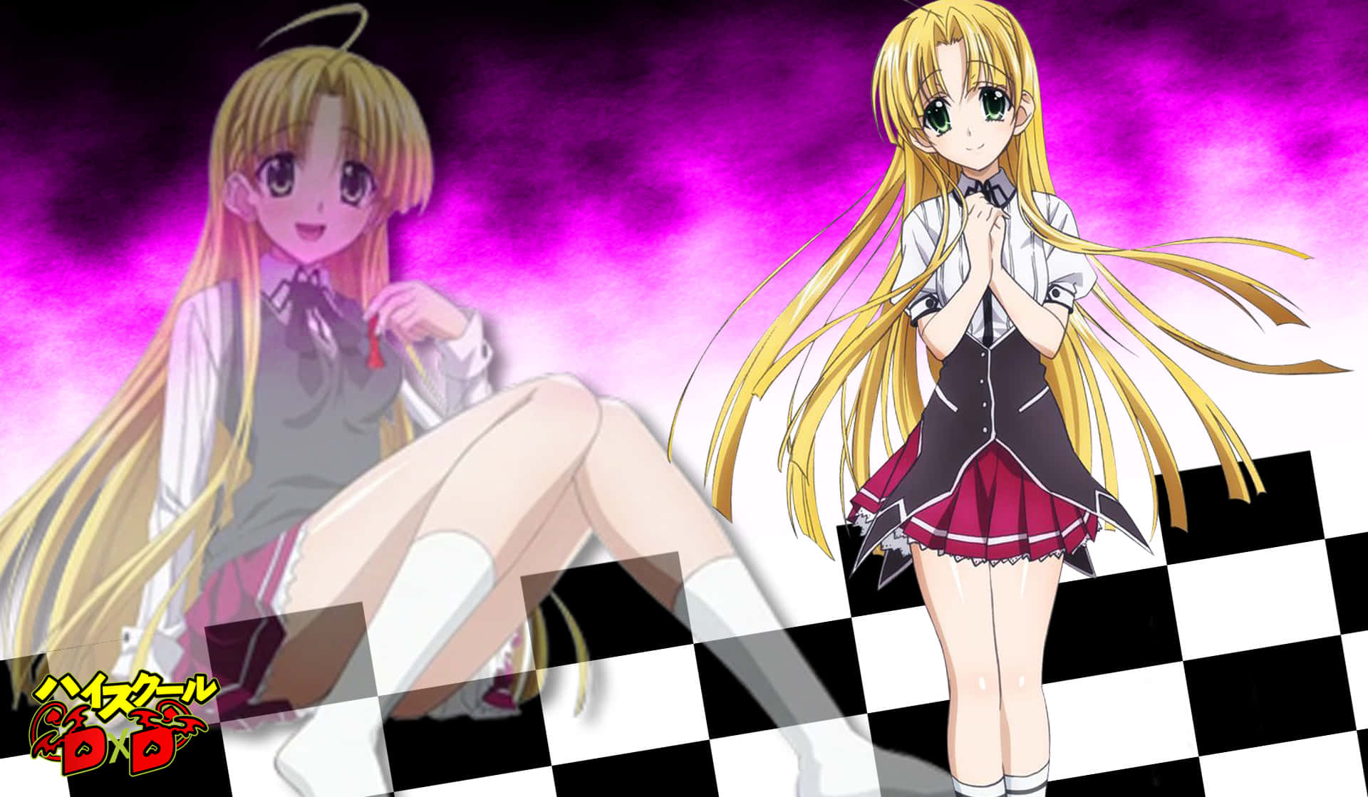 Highschool Dx D Asia Argento Two Poses Wallpaper