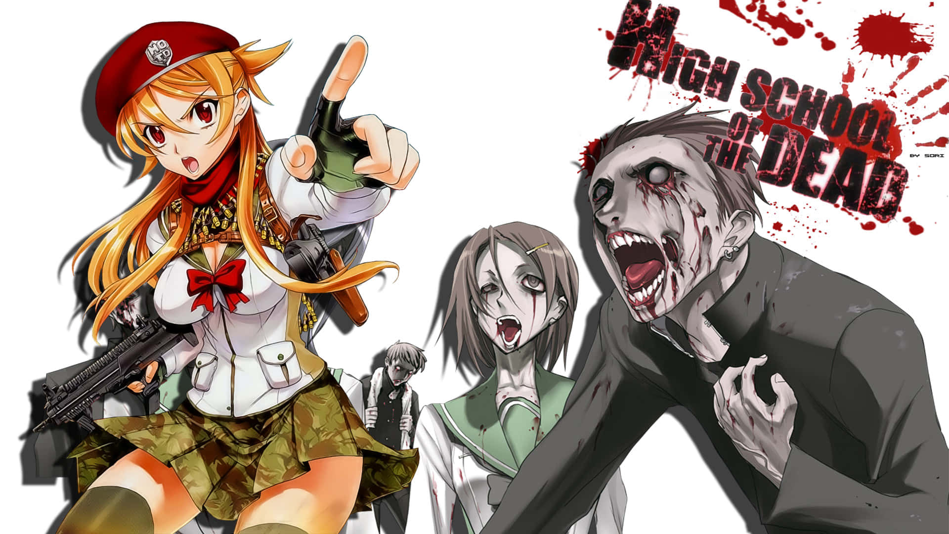 Surviving the zombie apocalypse with the Highschool Of The Dead gang.