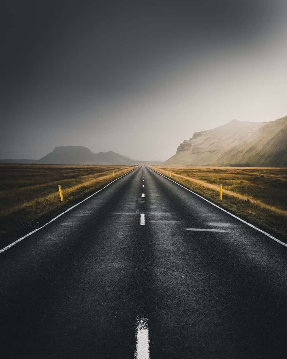 Stretching Highway at Sunrise