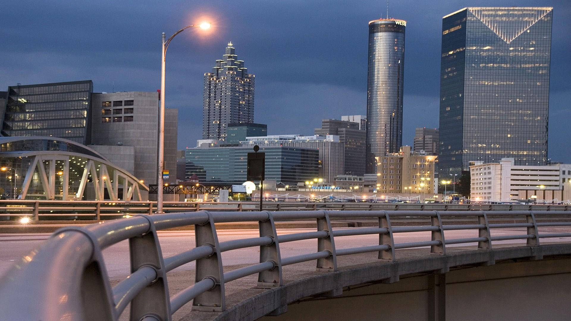 Highway Bridge In Atlanta City Background
