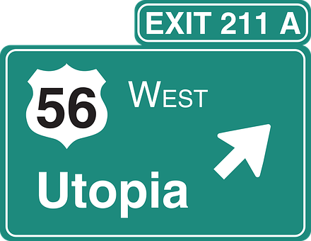 Highway Exit Sign Utopia56 West PNG