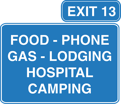 Highway Exit Signwith Phone Indication PNG
