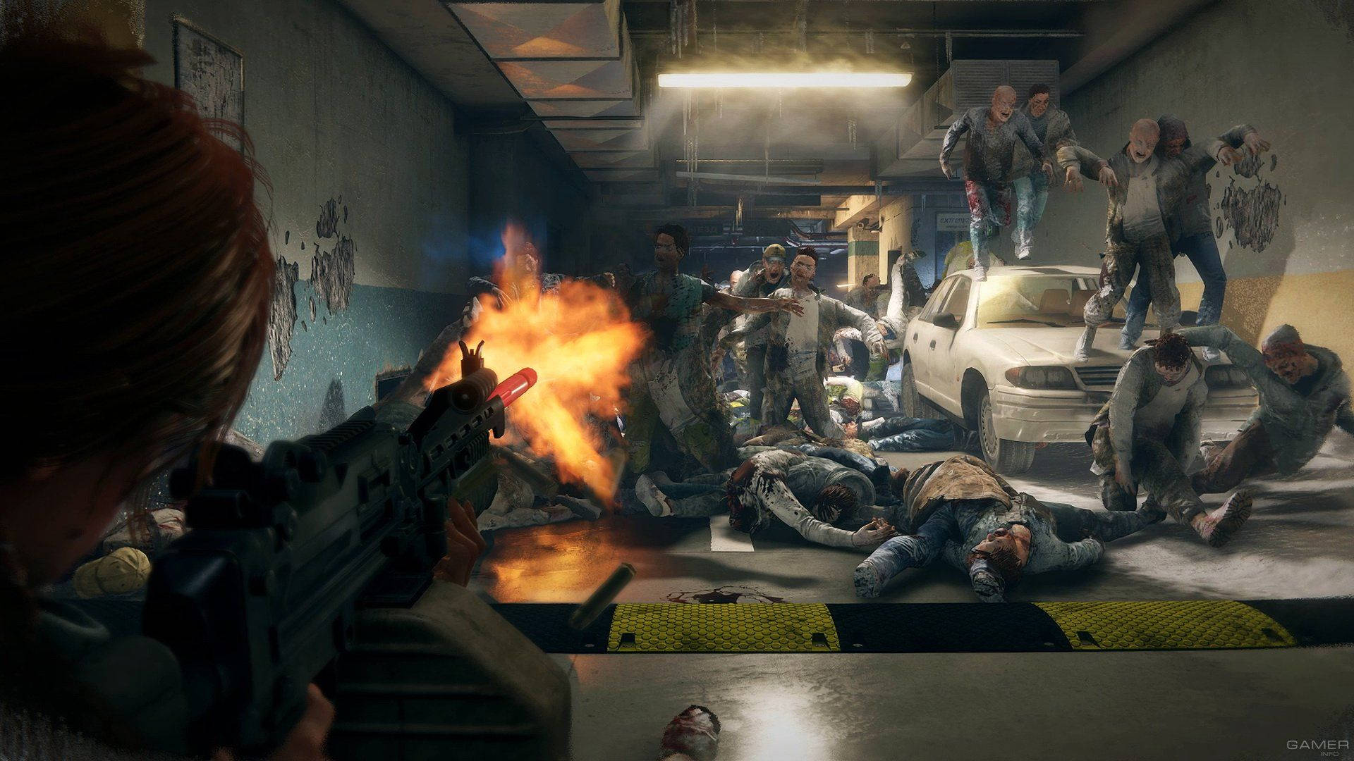 Apocalyptic Highway Tunnel Scene in World War Z Aftermath – Gaming Screenshot Wallpaper