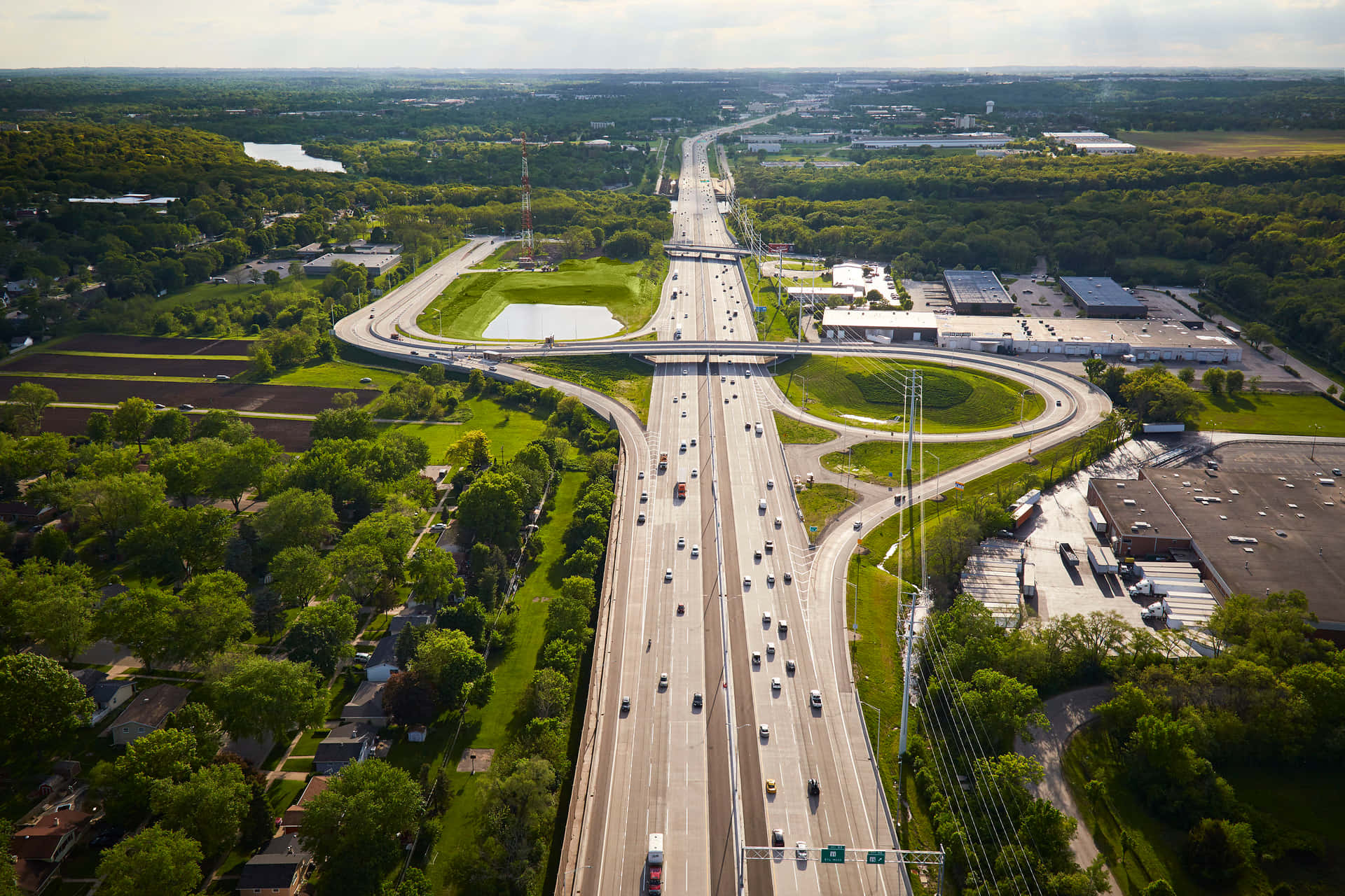 An Aerial View Of A Highway