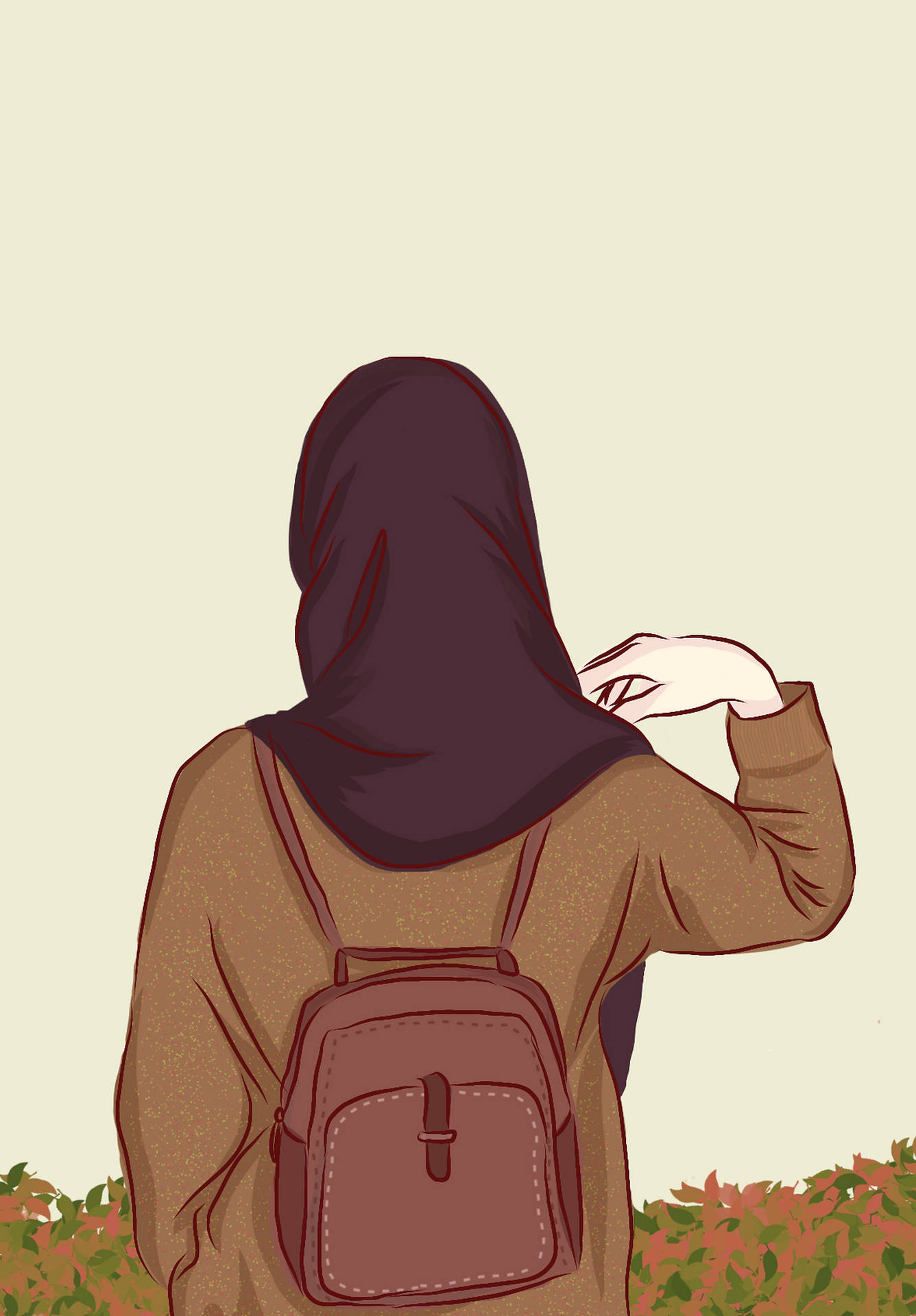 Cartoneanimato Con Il Velo Hijab Sfondo