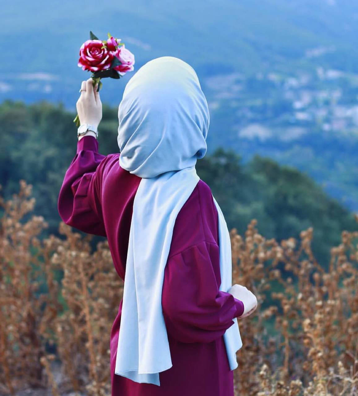 Hijab Girl In Violet