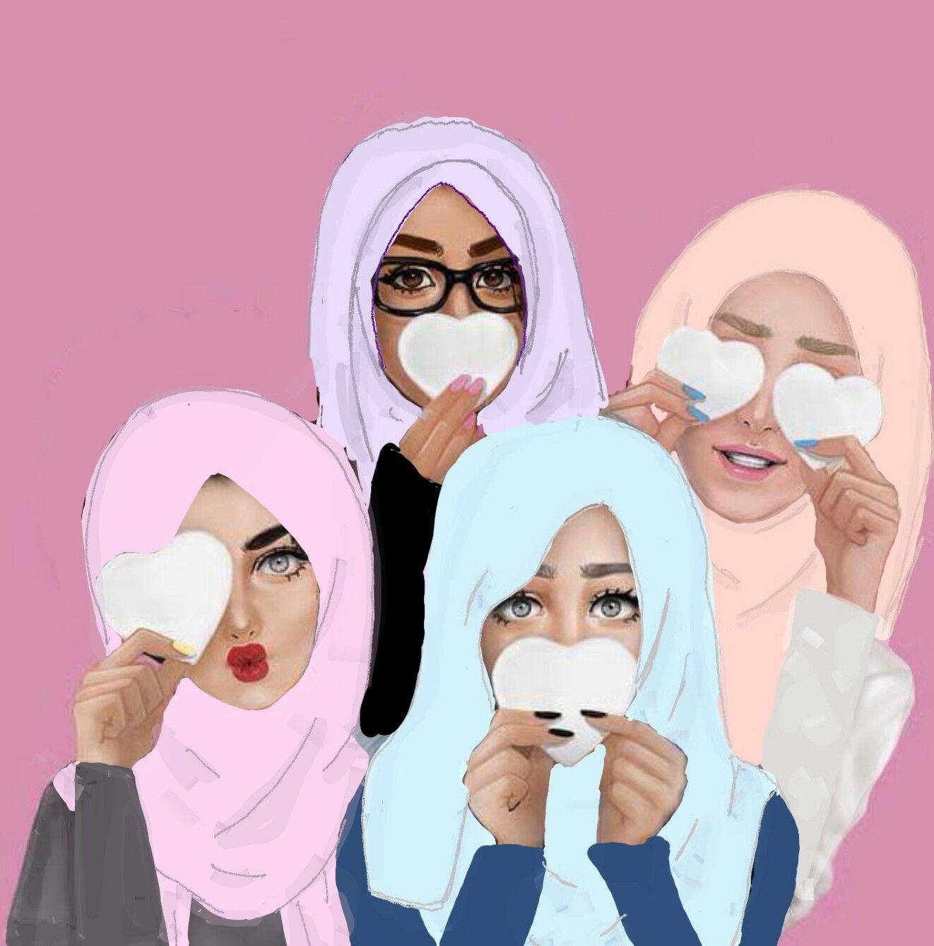 Hijab Girls Graphic Artwork Background