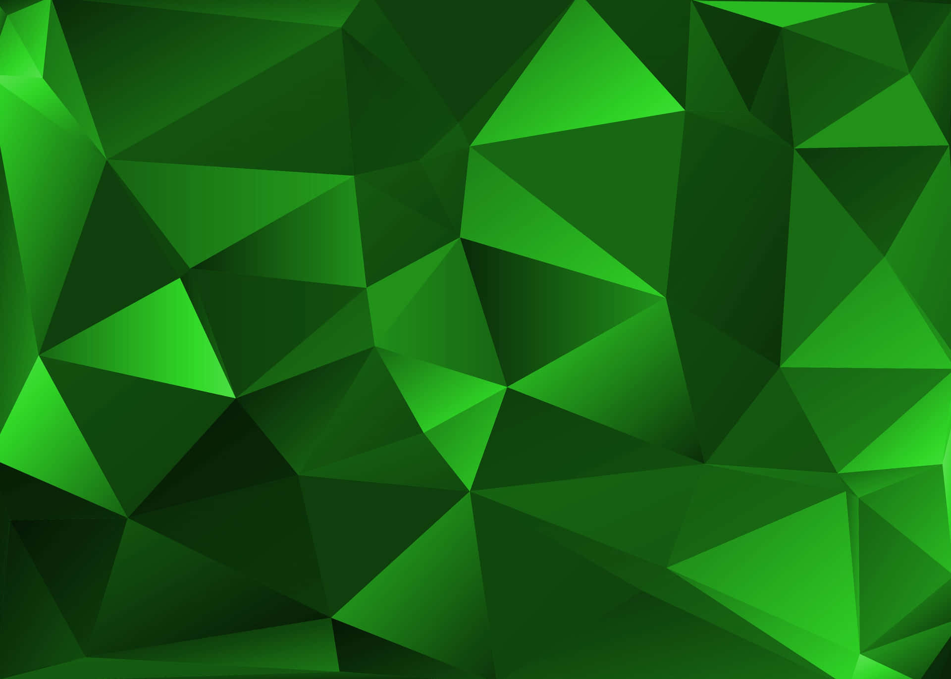 Green Polygonal Background With Triangles