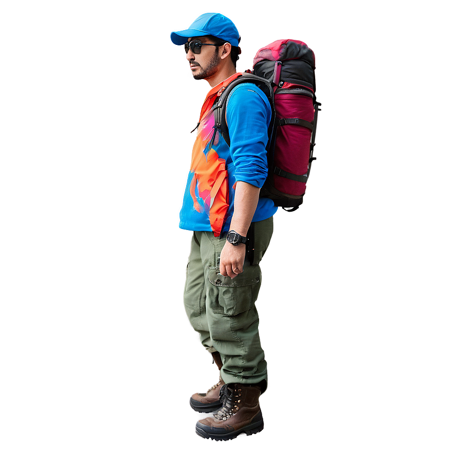 Hiker With Hat Png Qsn PNG