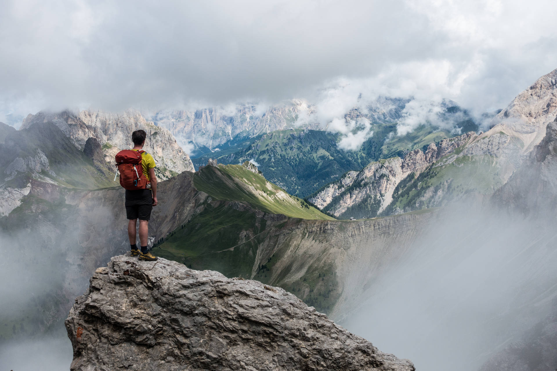 Hiker_ Overlooking_ Mountain_ Valley SVG