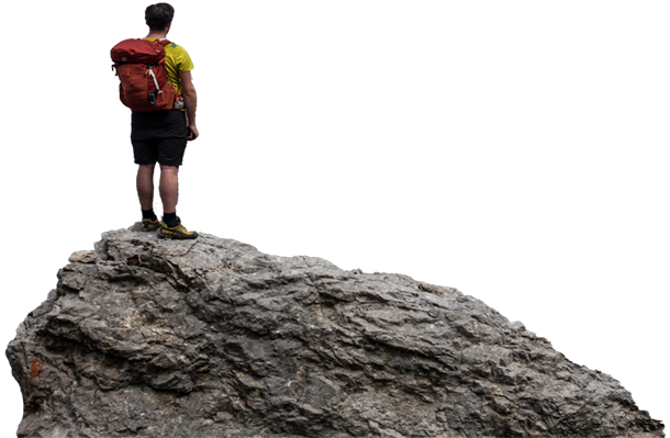 Hiker_ Overlooking_ Summit PNG