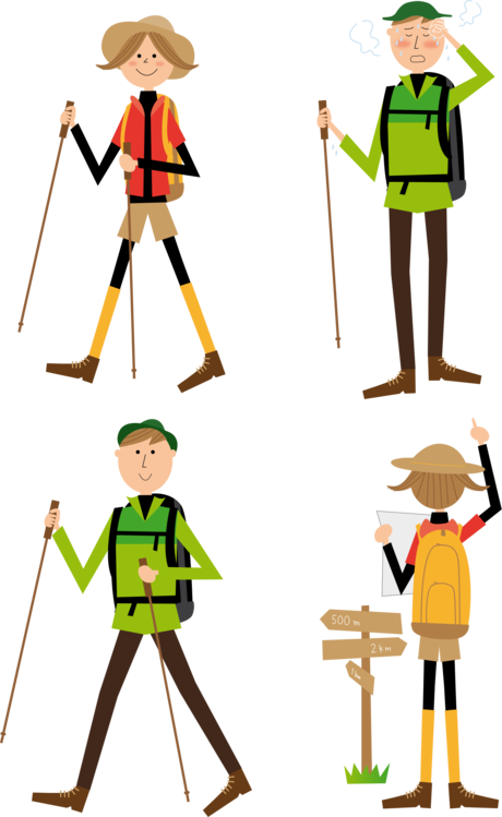 Hiking_ Adventure_ Cartoon_ Characters PNG