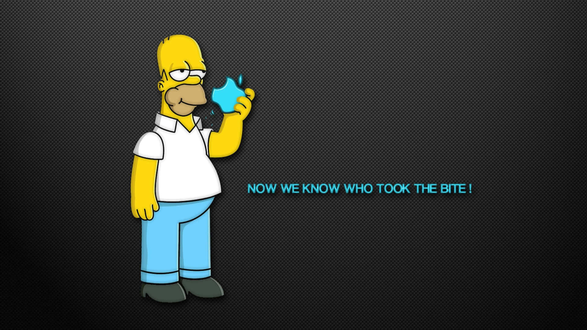 Divertidohomer Simpson Mordiendo El Logo De Apple. Fondo de pantalla