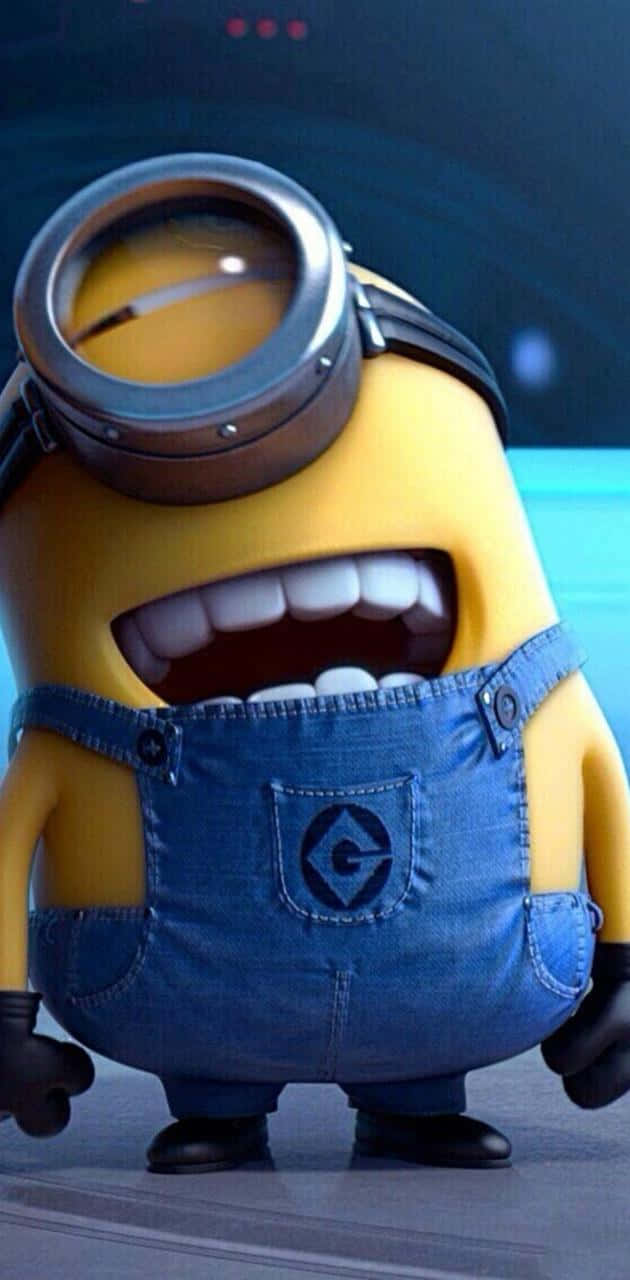 Caption: A Minion Bursting with Laughter Wallpaper