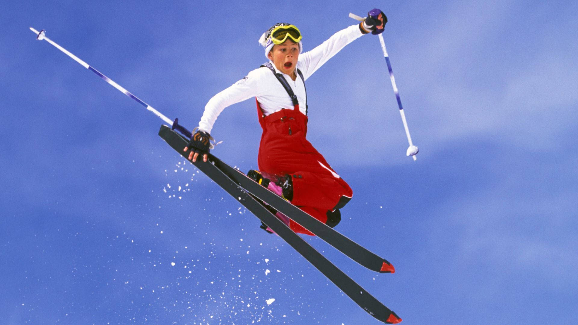 Hilarious Person Ski Jumping Wallpaper