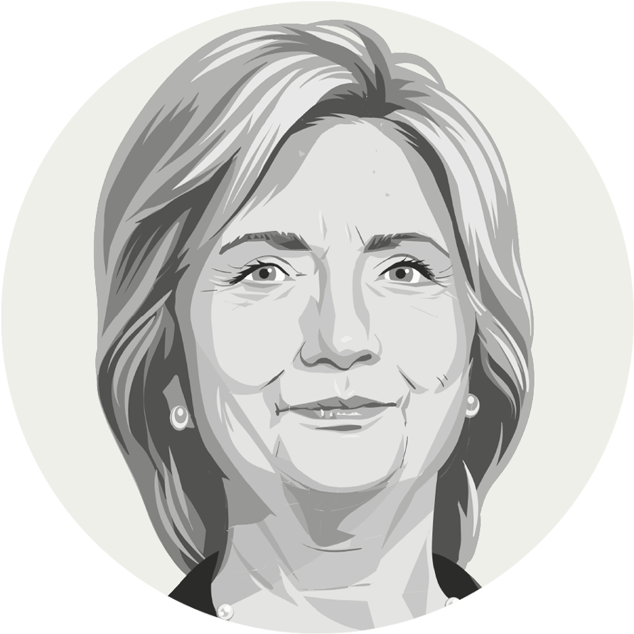 Hillary Clinton Portrait Greyscale PNG