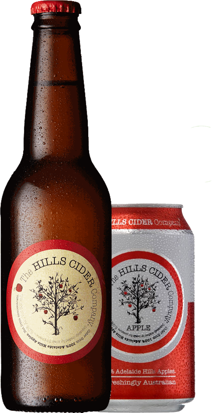 Download Hills Cider Bottleand Can | Wallpapers.com