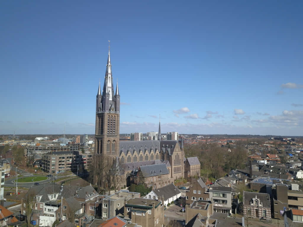 Hilversum Saint Vitus Church Aerial View Wallpaper