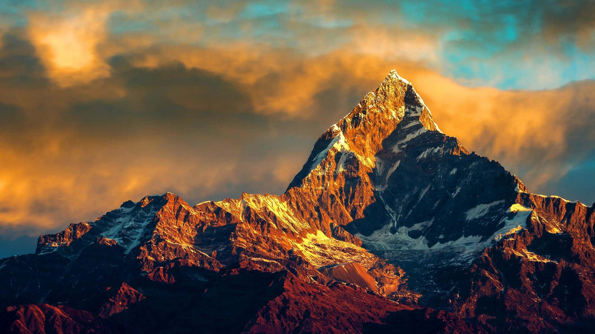 Impresionantepaisaje Del Monte Everest, La Montaña Más Alta Del Himalaya.