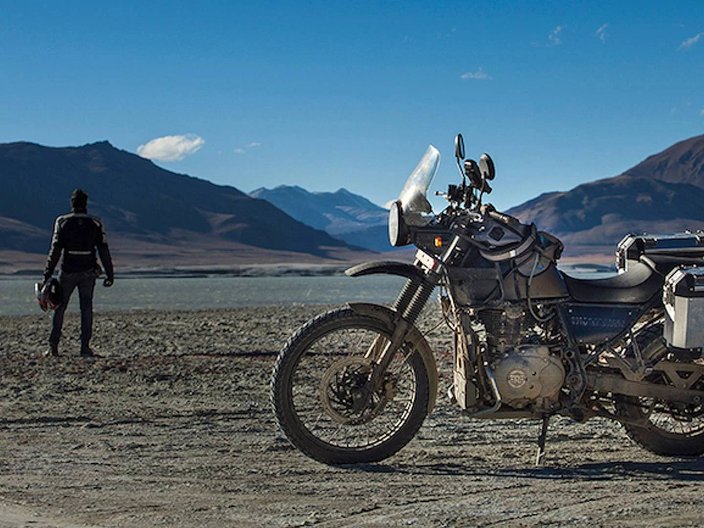 Himalayan Bike In Basin Background