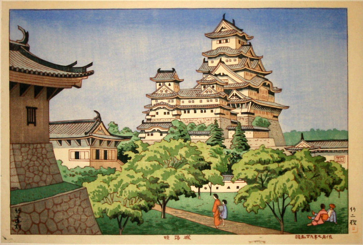 Himeji Castle Art Af Fujishima Takeji Wallpaper