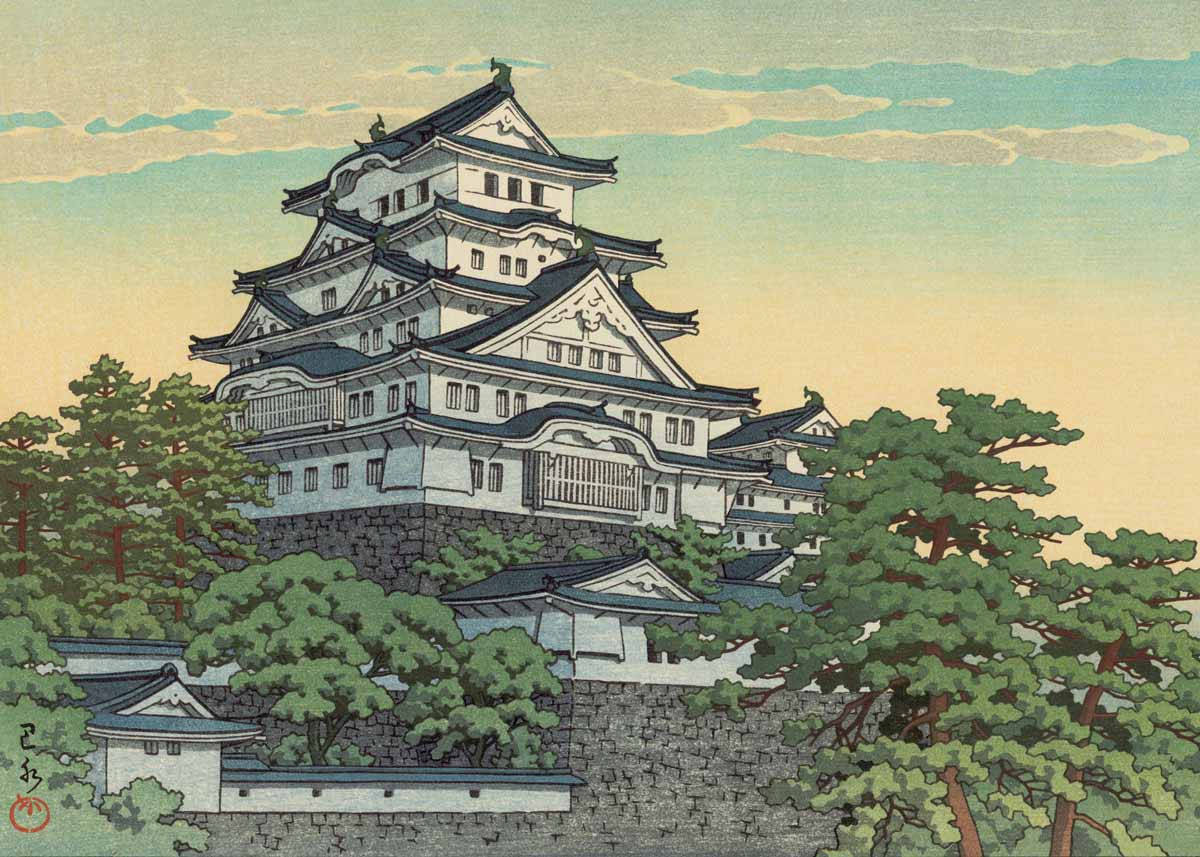 Himeji Castle Art By Kawase Hasui Wallpaper