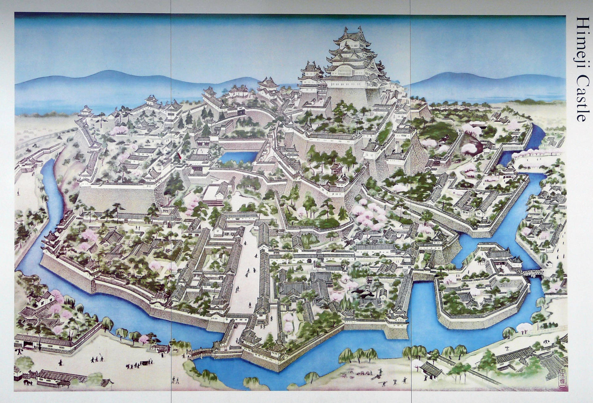 Himejischloss Aus Der Vogelperspektive Wallpaper