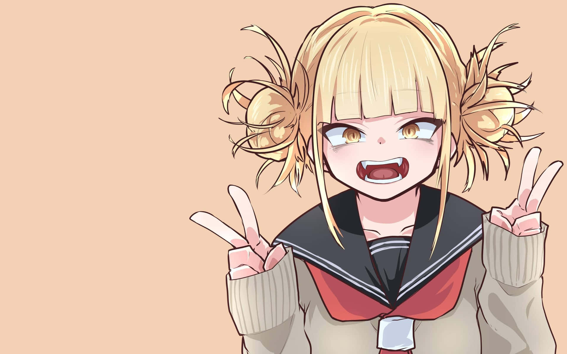 Quirky Himiko Toga Aesthetic Doing A Gesture Wallpaper