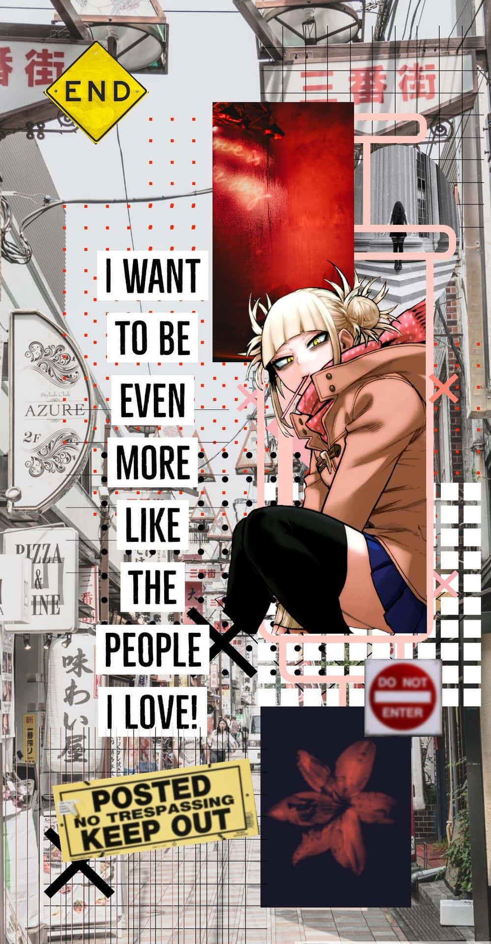 Himiko Toga Aesthetic With A Quote Wallpaper