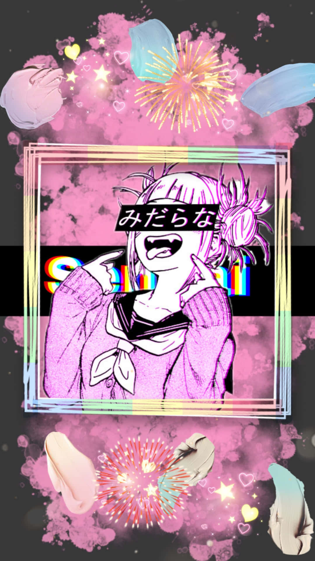 Colorful Laughing Himiko Toga Aesthetic Wallpaper