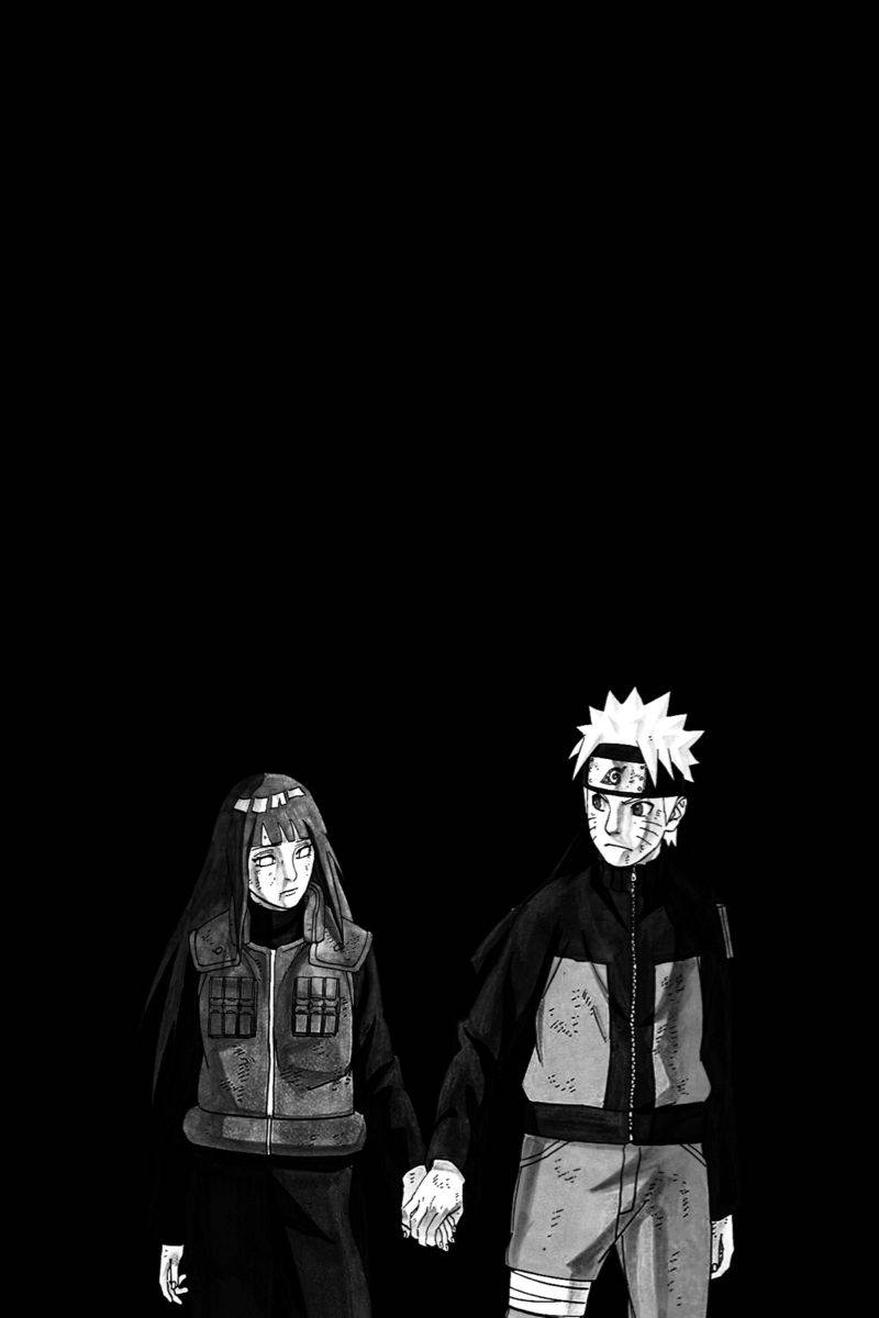 Hinata Hyuga And Uzumaki Naruto Black Wallpaper